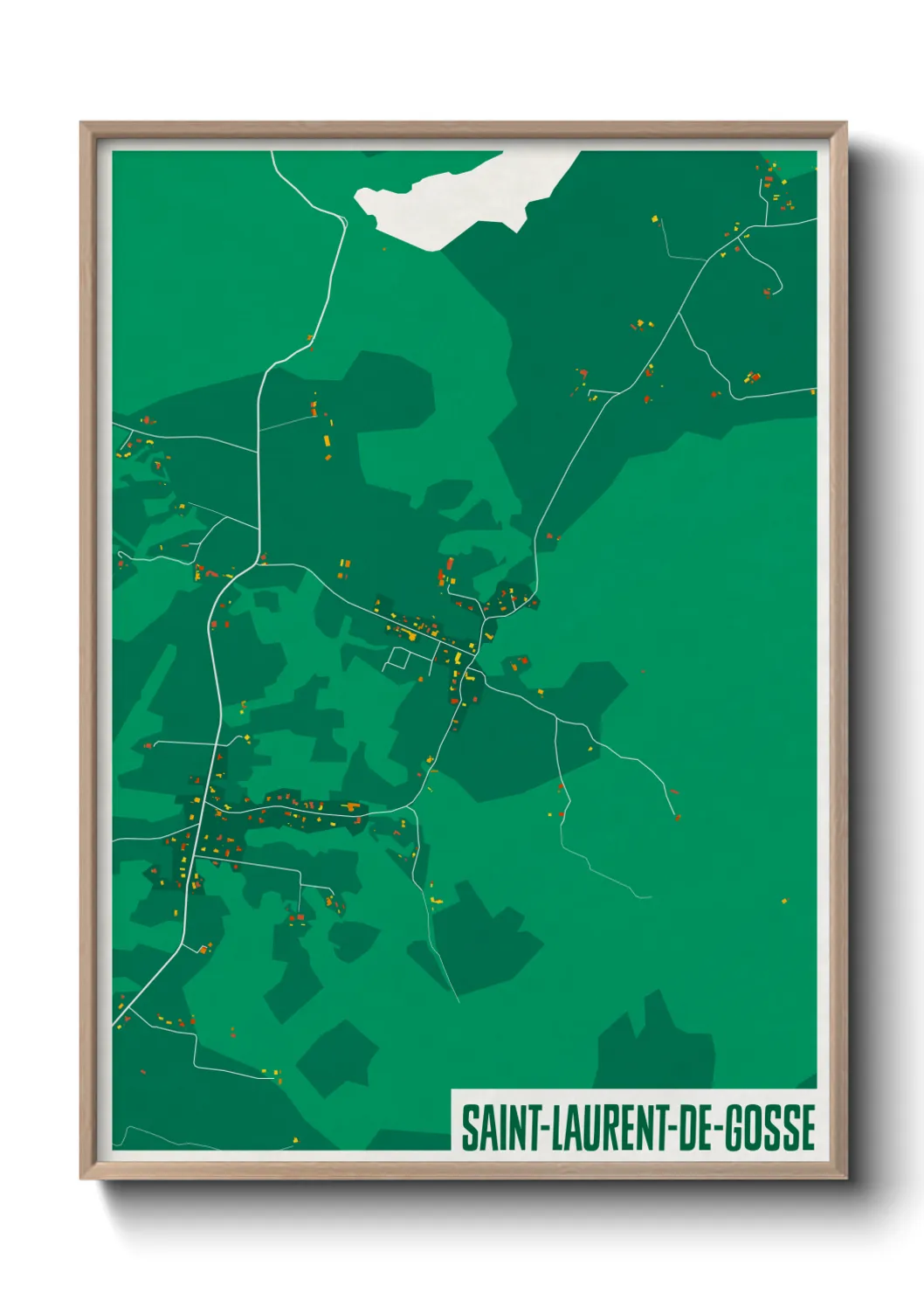 Une affiche de carte sur Saint-Laurent-de-Gosse