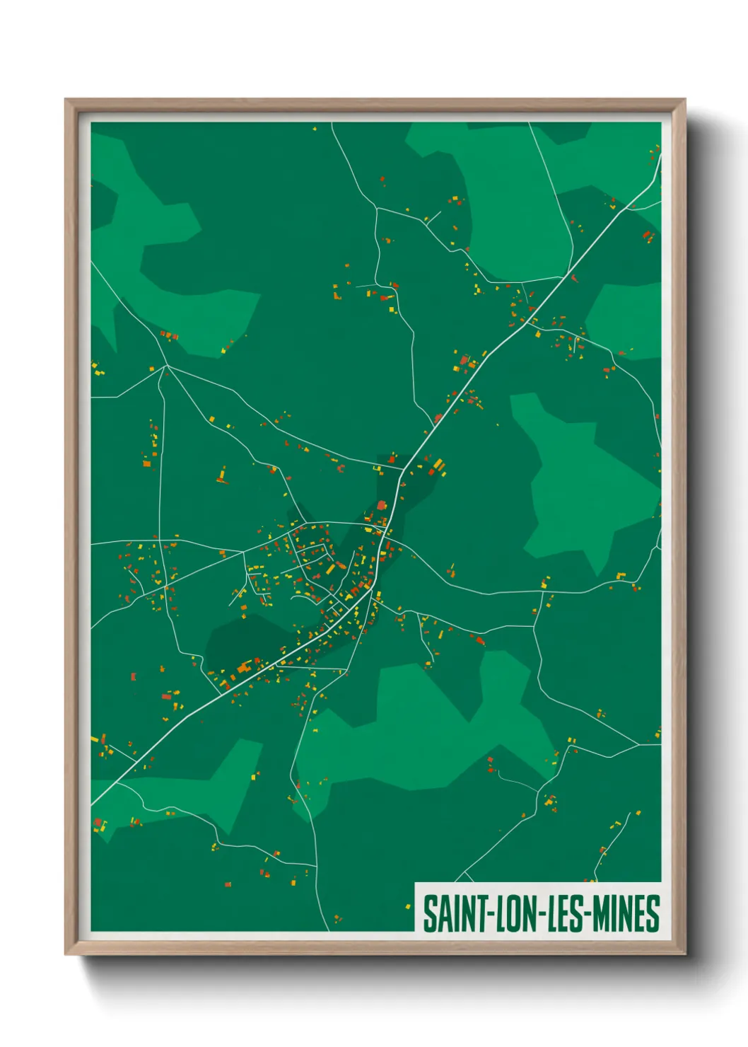 Une affiche de carte sur Saint-Lon-les-Mines
