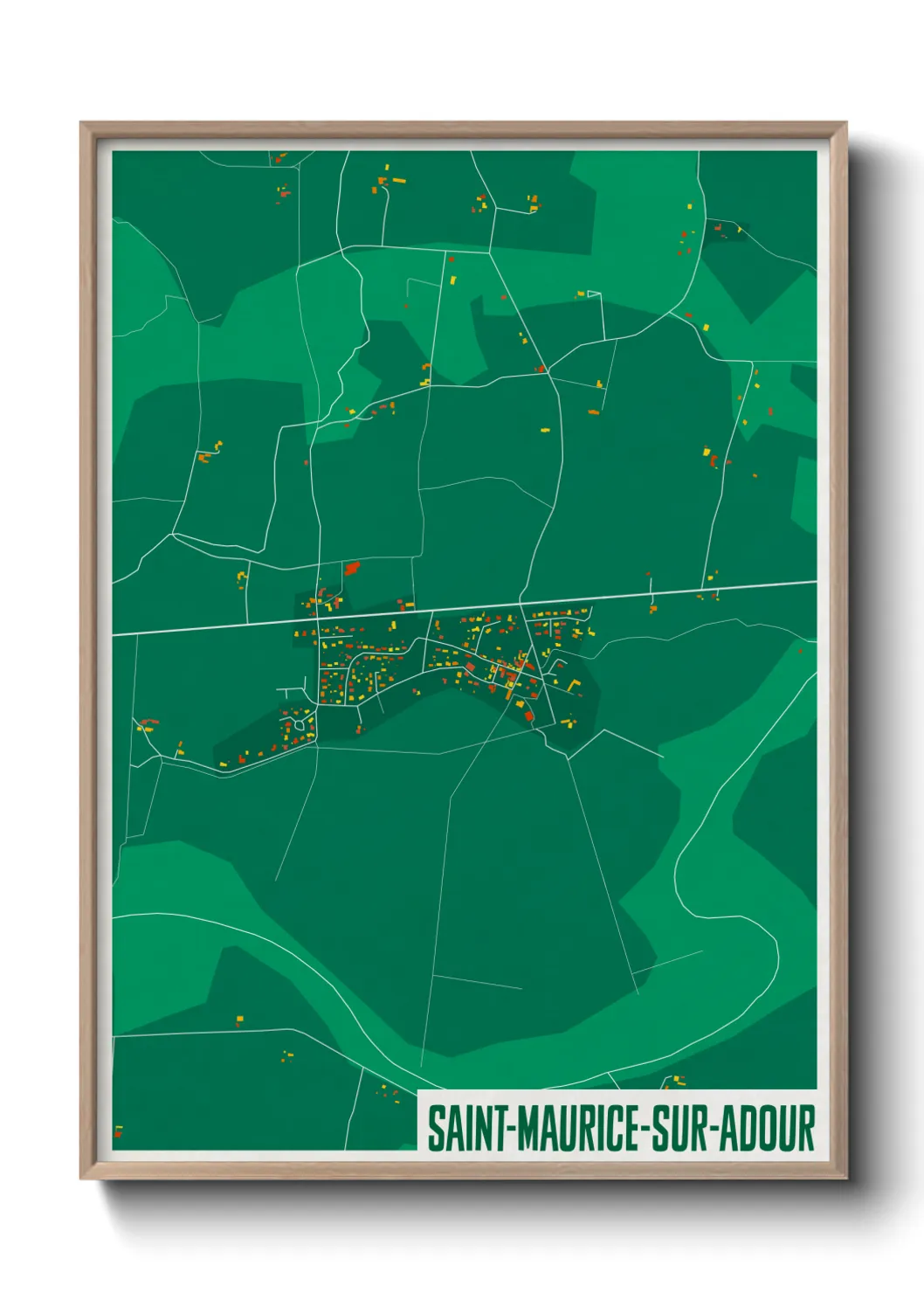 Une affiche de carte sur Saint-Maurice-sur-Adour
