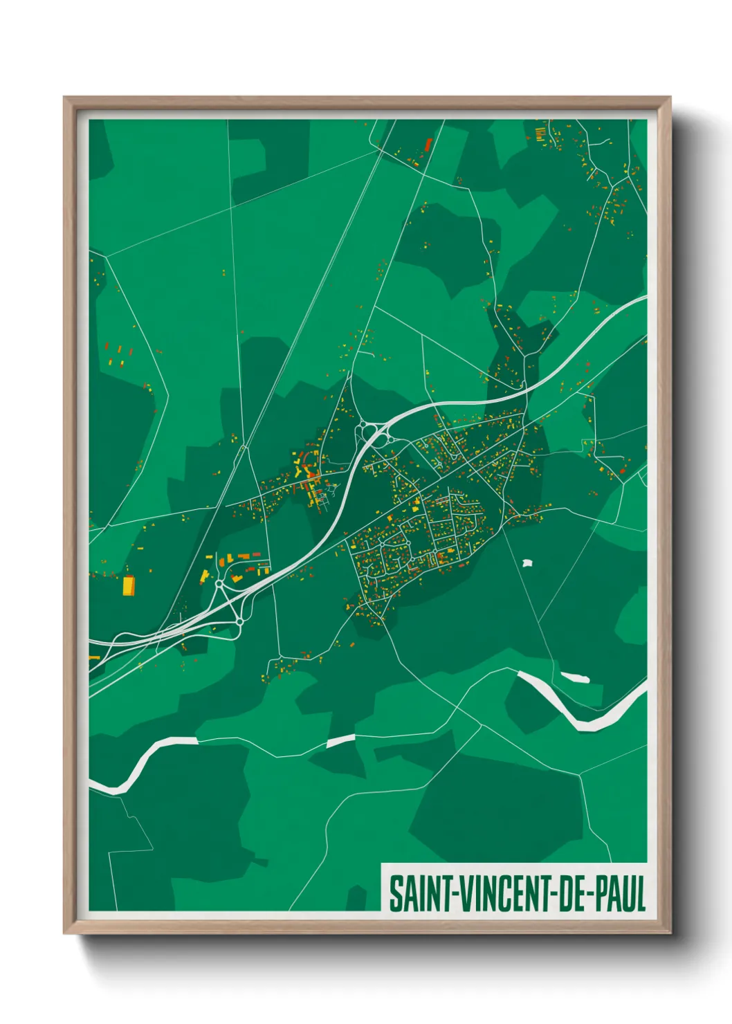 Une affiche de carte sur Saint-Vincent-de-Paul