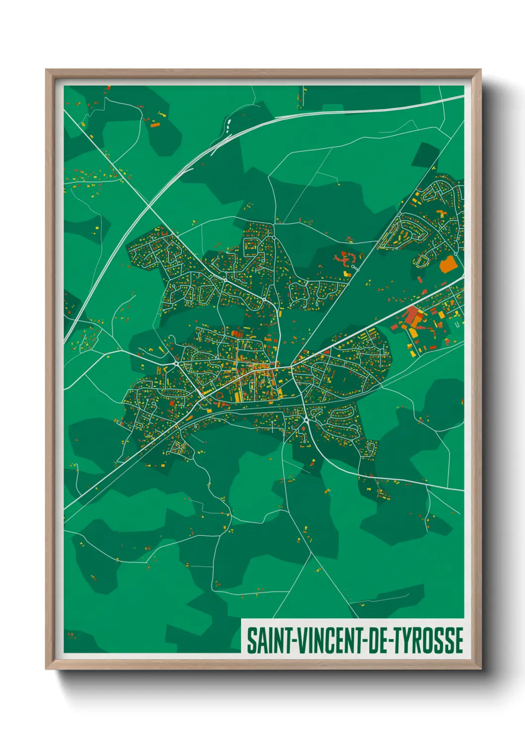 Une affiche de carte sur Saint-Vincent-de-Tyrosse
