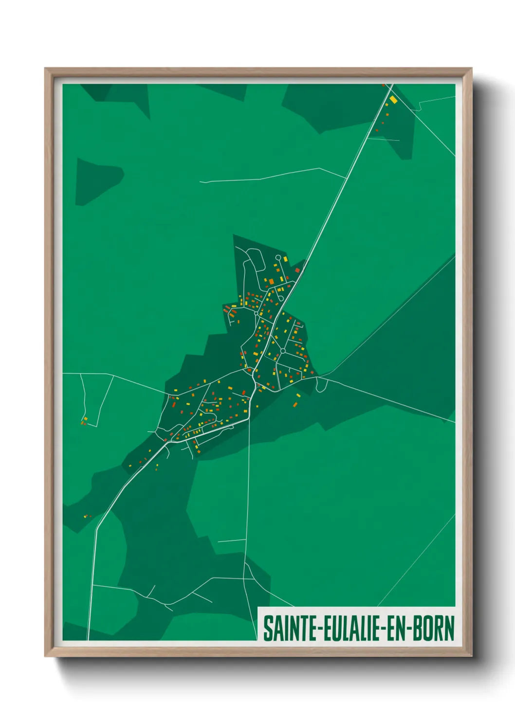 Une affiche de carte sur Sainte-Eulalie-en-Born
