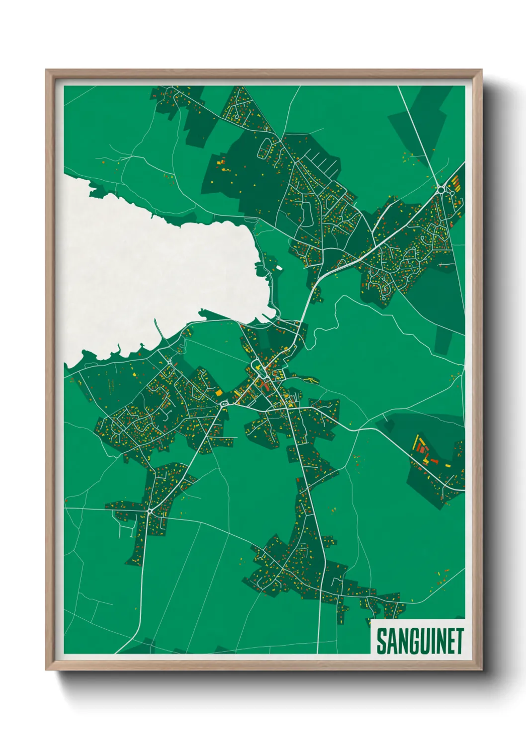 Une affiche de carte sur Sanguinet