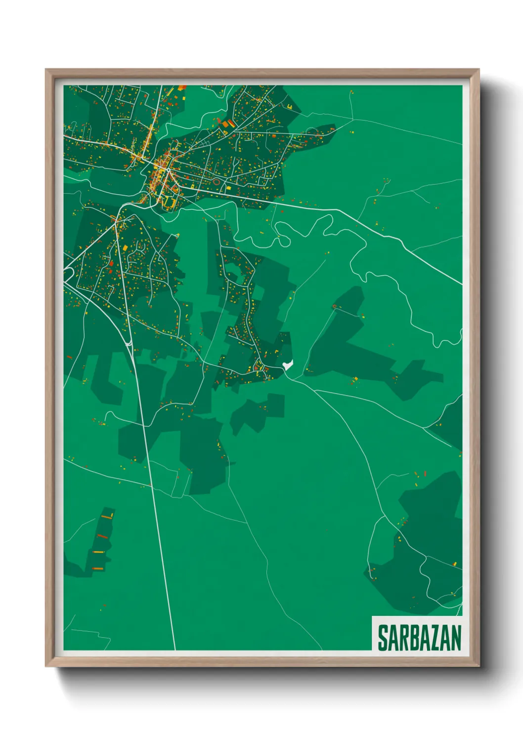 Une affiche de carte sur Sarbazan