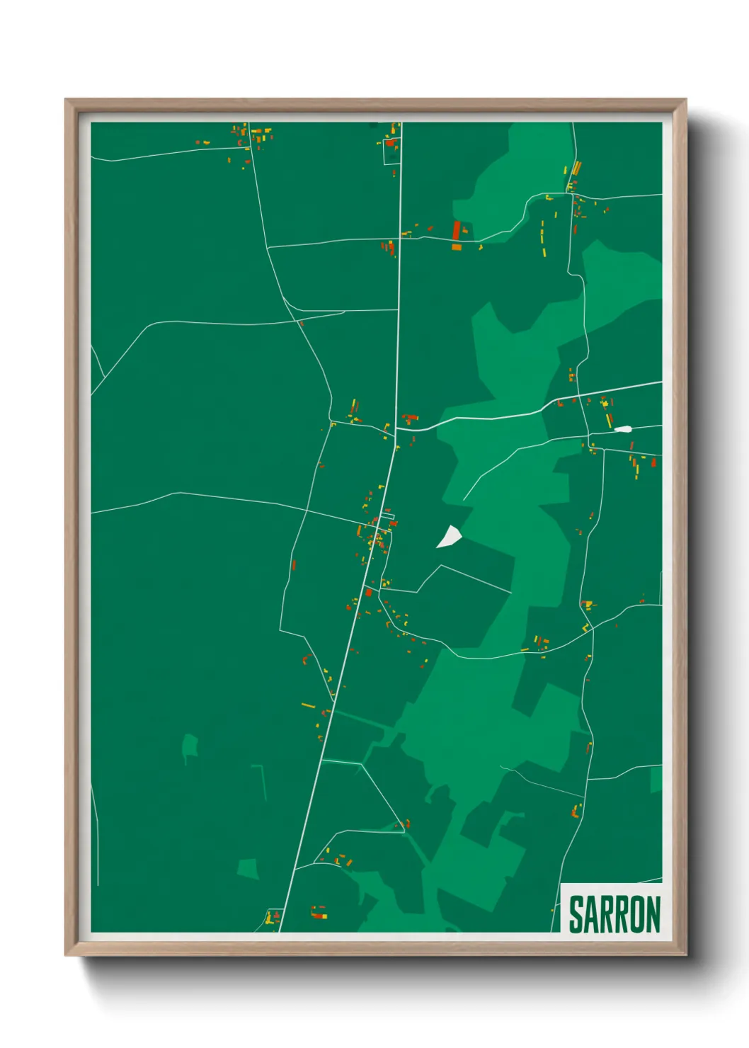 Une affiche de carte sur Sarron