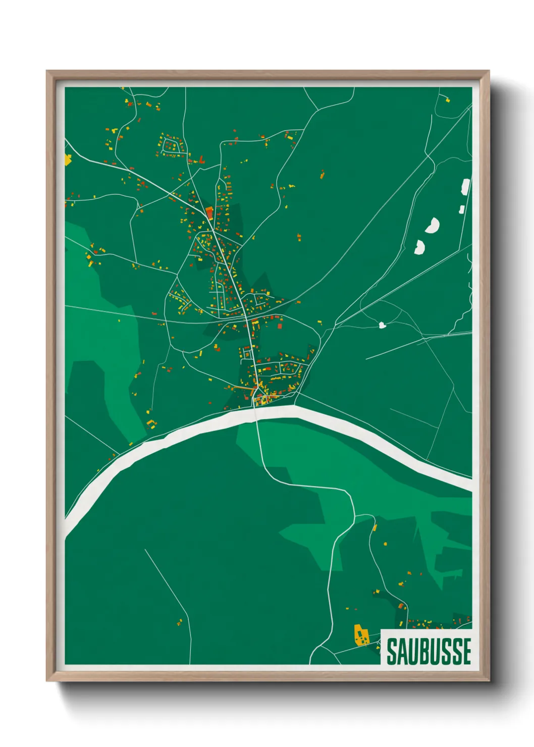 Une affiche de carte sur Saubusse