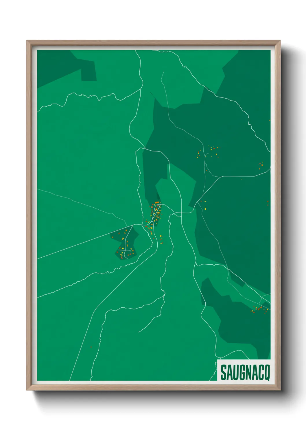 Une affiche de carte sur Saugnacq