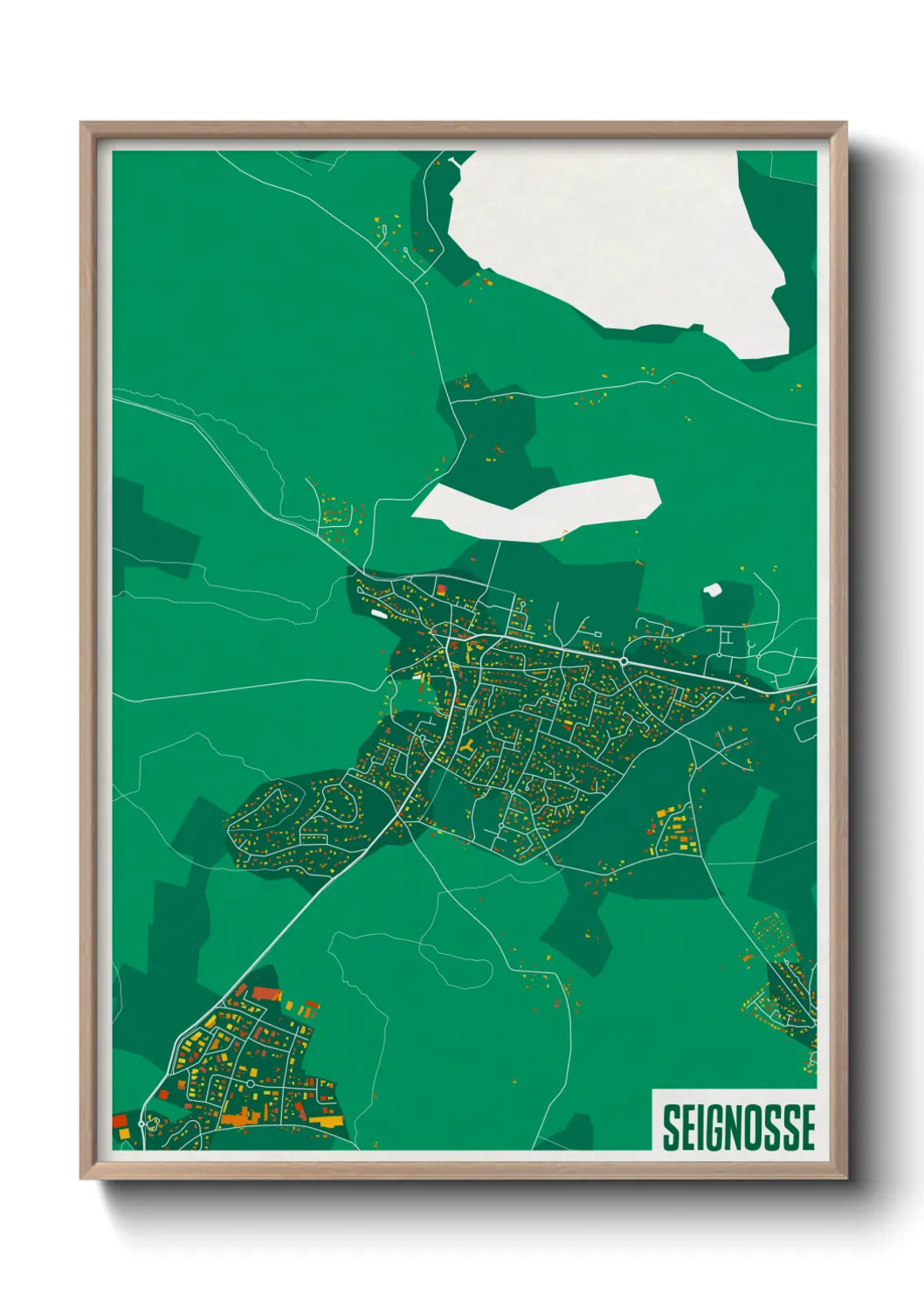 Une affiche de carte sur Seignosse