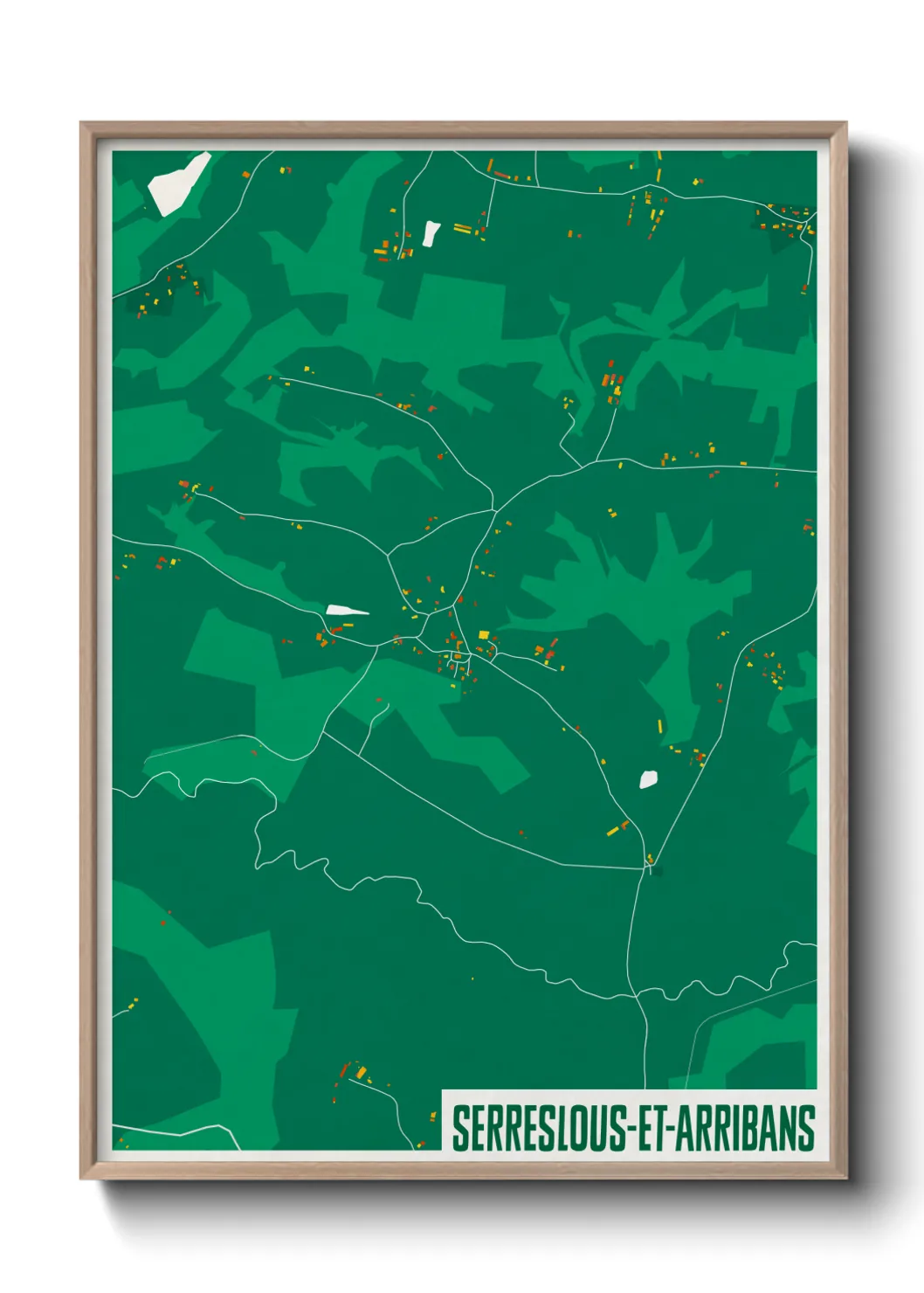 Une affiche de carte sur Serreslous-et-Arribans