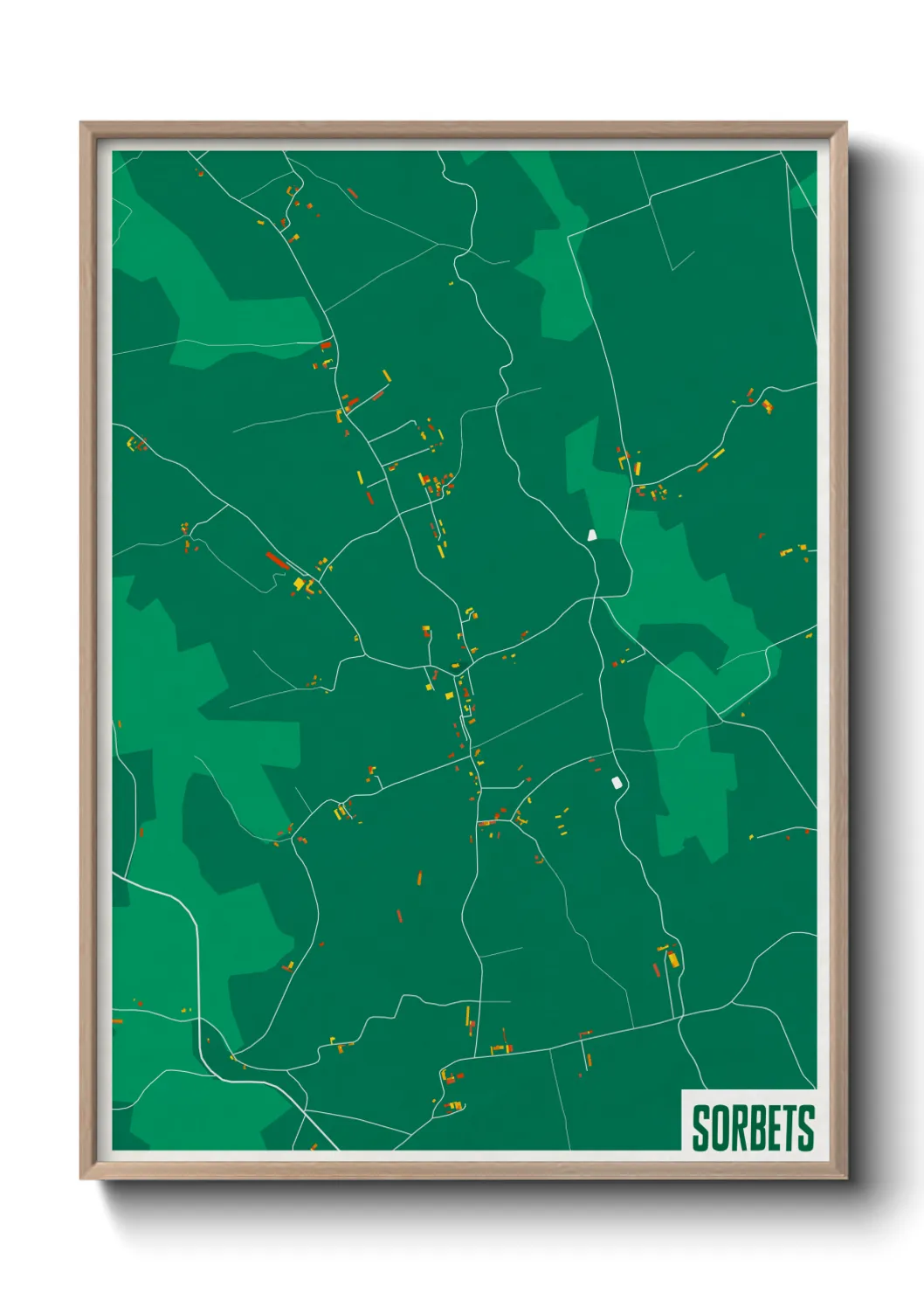 Une affiche de carte sur Sorbets