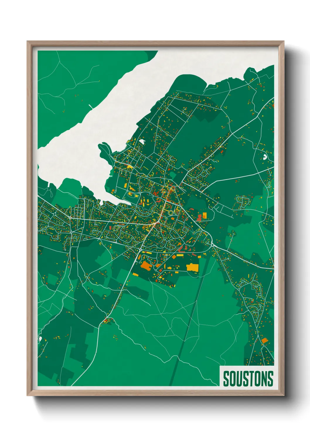 Une affiche de carte sur Soustons