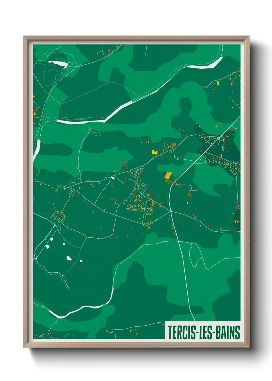 Une affiche de carte sur Tercis-les-Bains