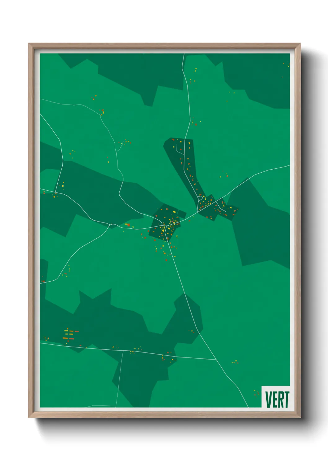Une affiche de carte sur Vert