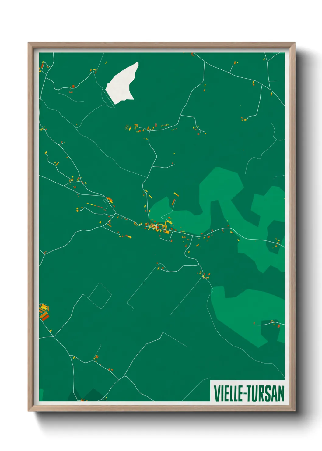 Une affiche de carte sur Vielle-Tursan