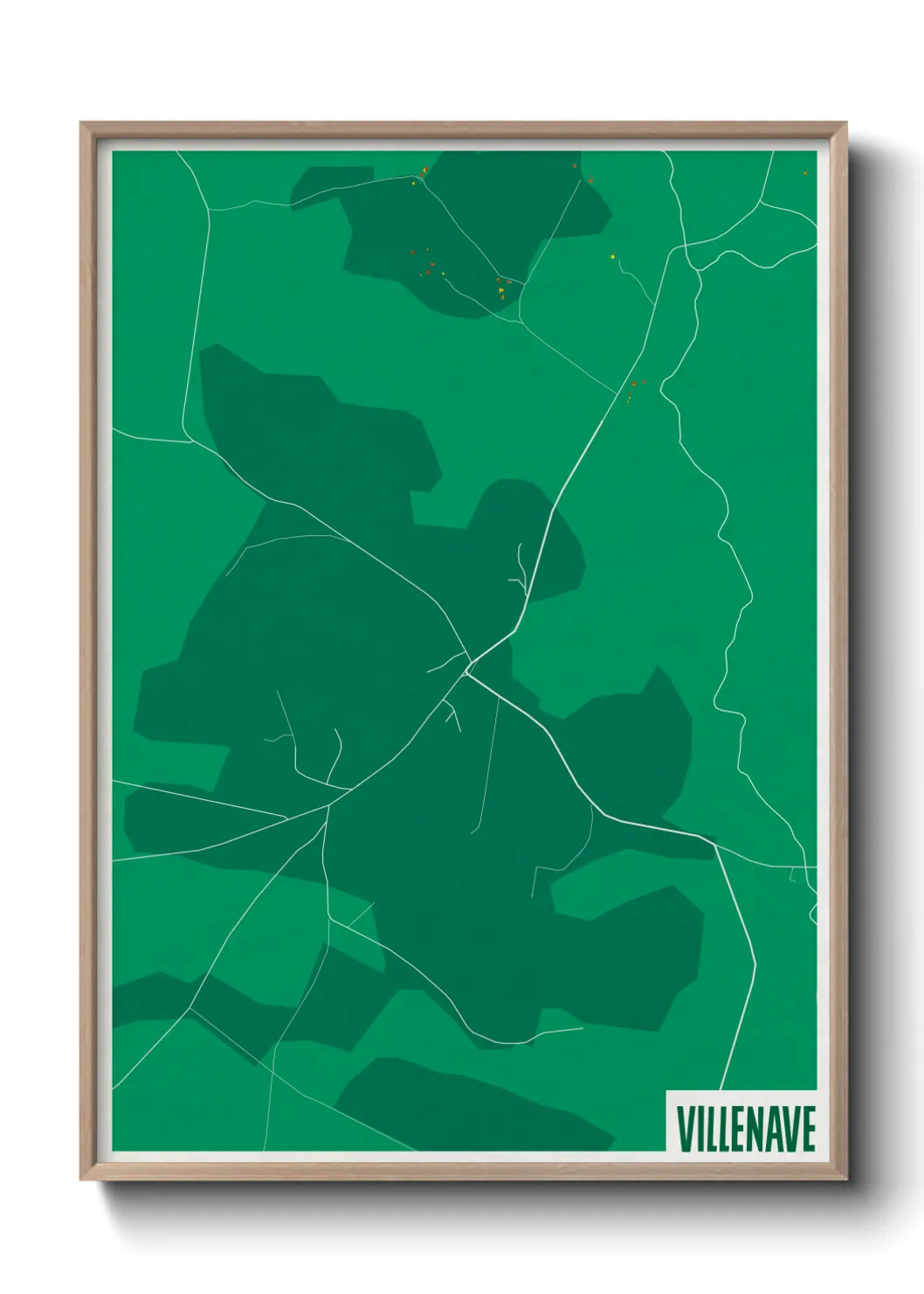 Une affiche de carte sur Villenave