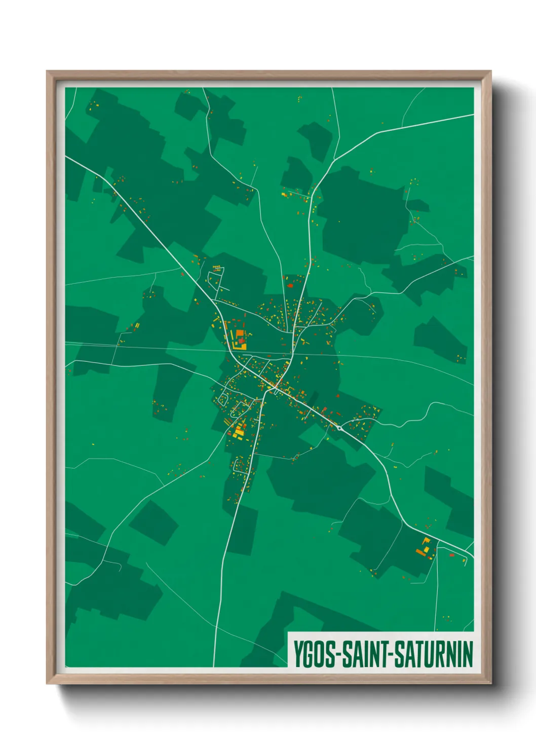 Une affiche de carte sur Ygos-Saint-Saturnin