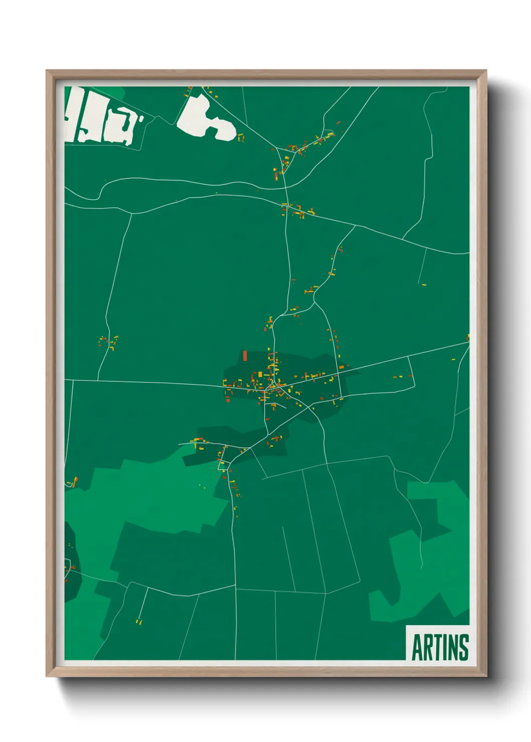 Une affiche de carte sur Artins