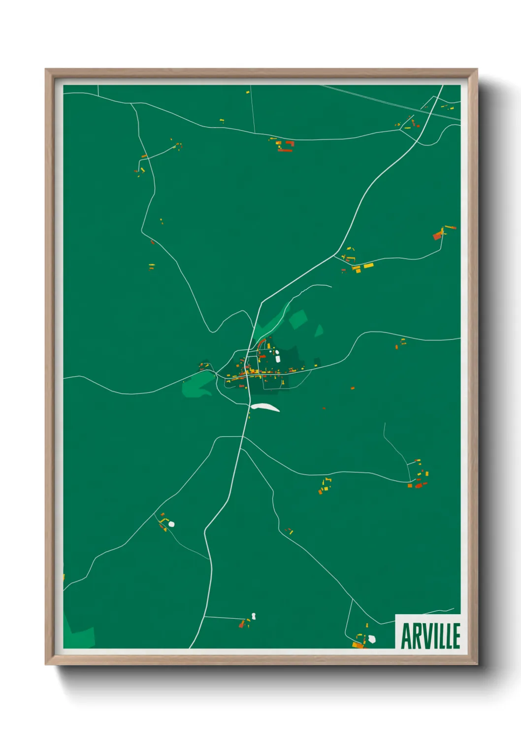 Une affiche de carte sur Arville