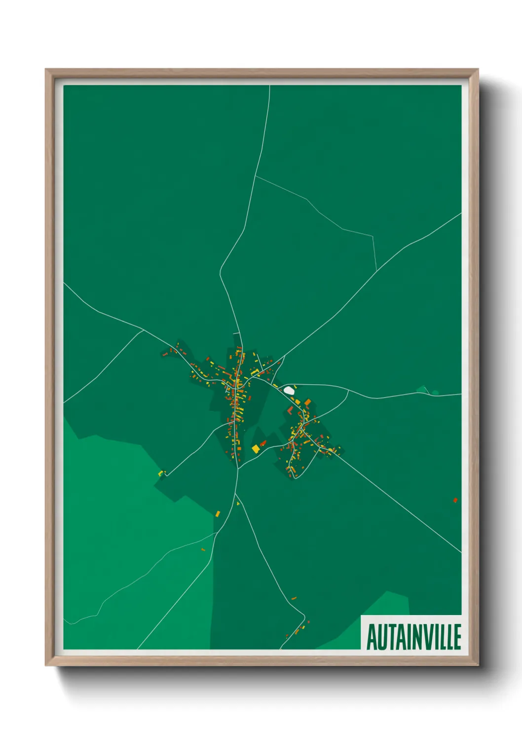 Une affiche de carte sur Autainville