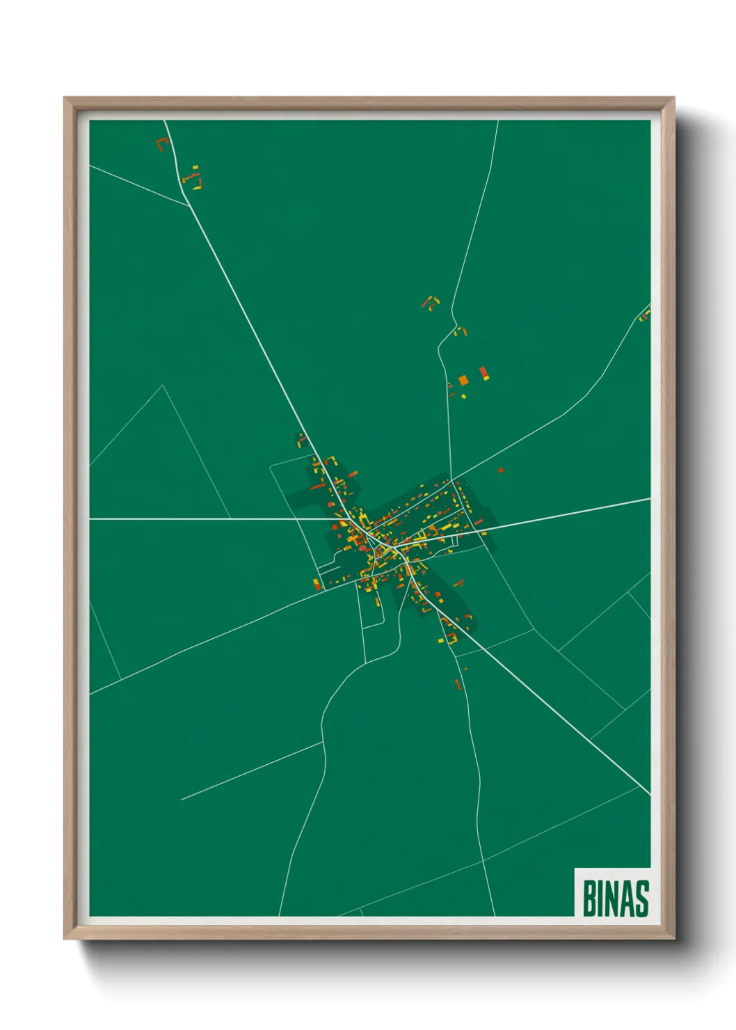 Une affiche de carte sur Binas