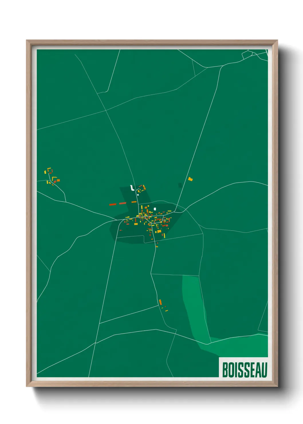 Une affiche de carte sur Boisseau
