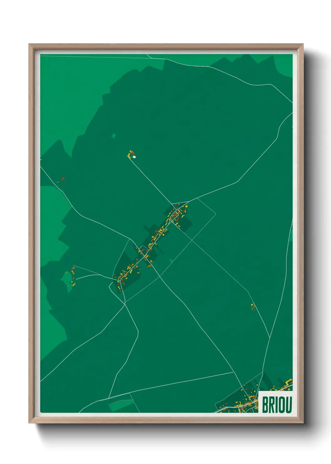 Une affiche de carte sur Briou