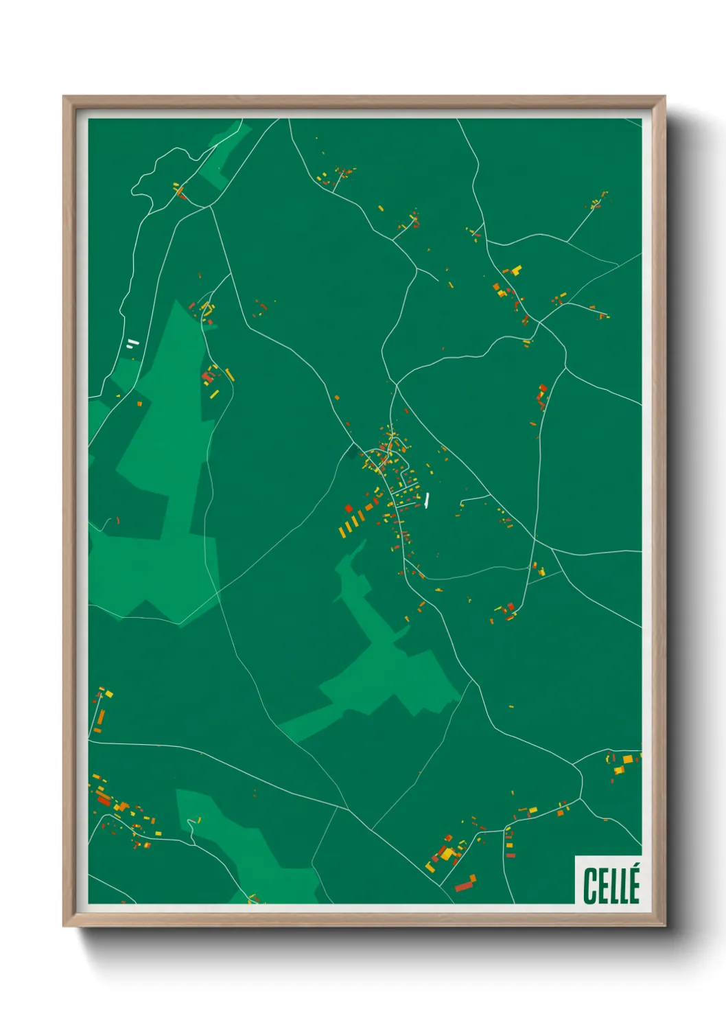 Une affiche de carte sur Cellé