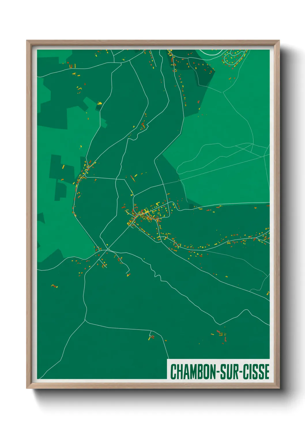 Une affiche de carte sur Chambon-sur-Cisse