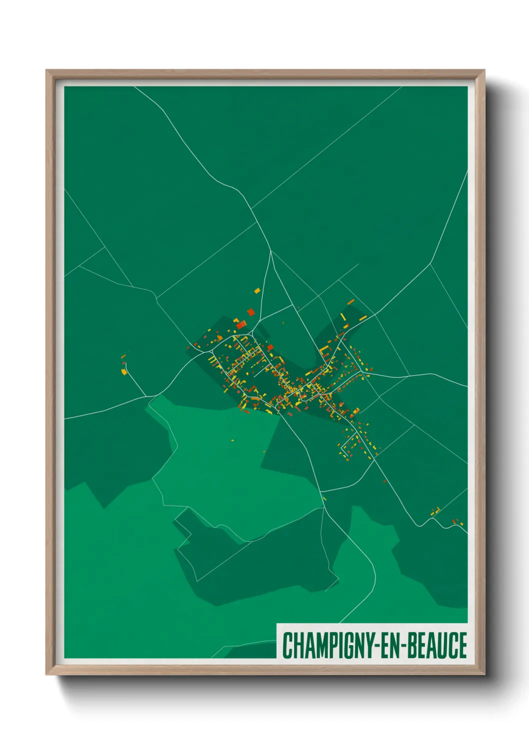 Une affiche de carte sur Champigny-en-Beauce