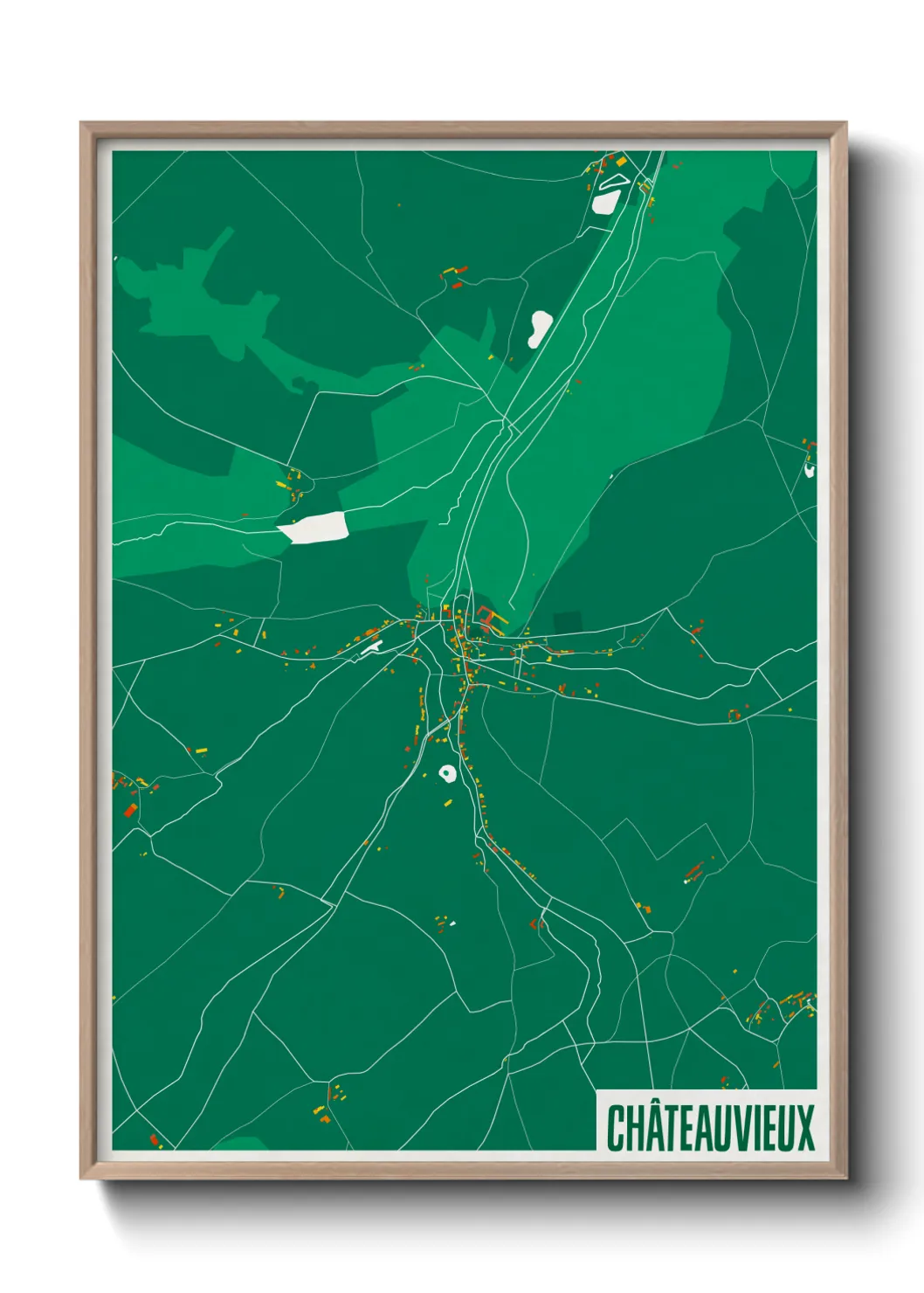Une affiche de carte sur Châteauvieux