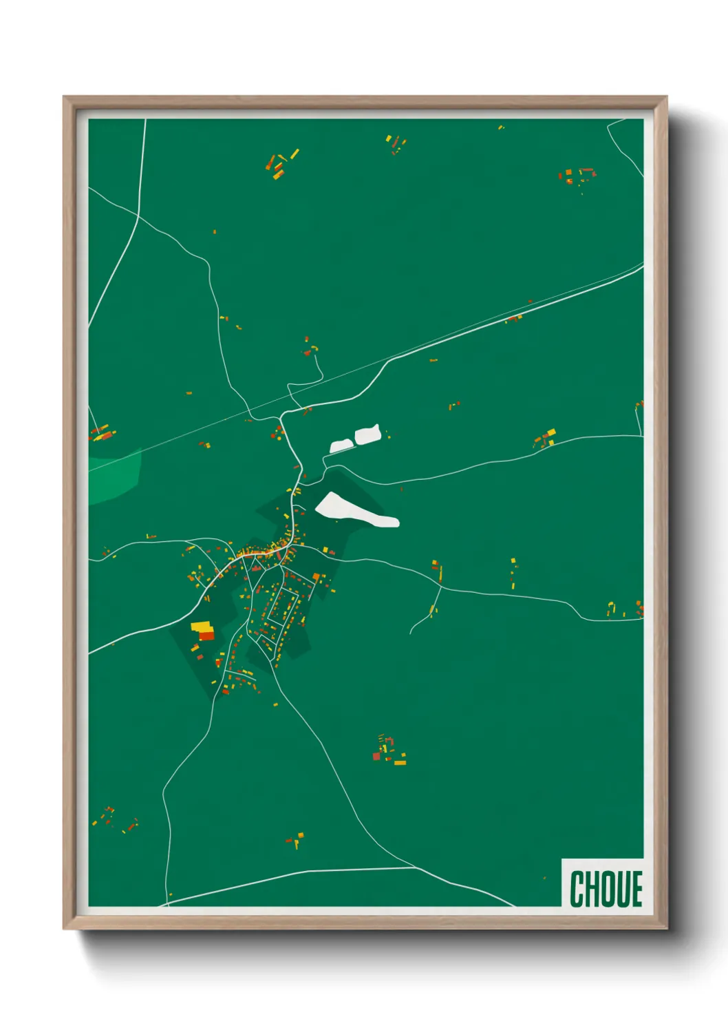 Une affiche de carte sur Choue