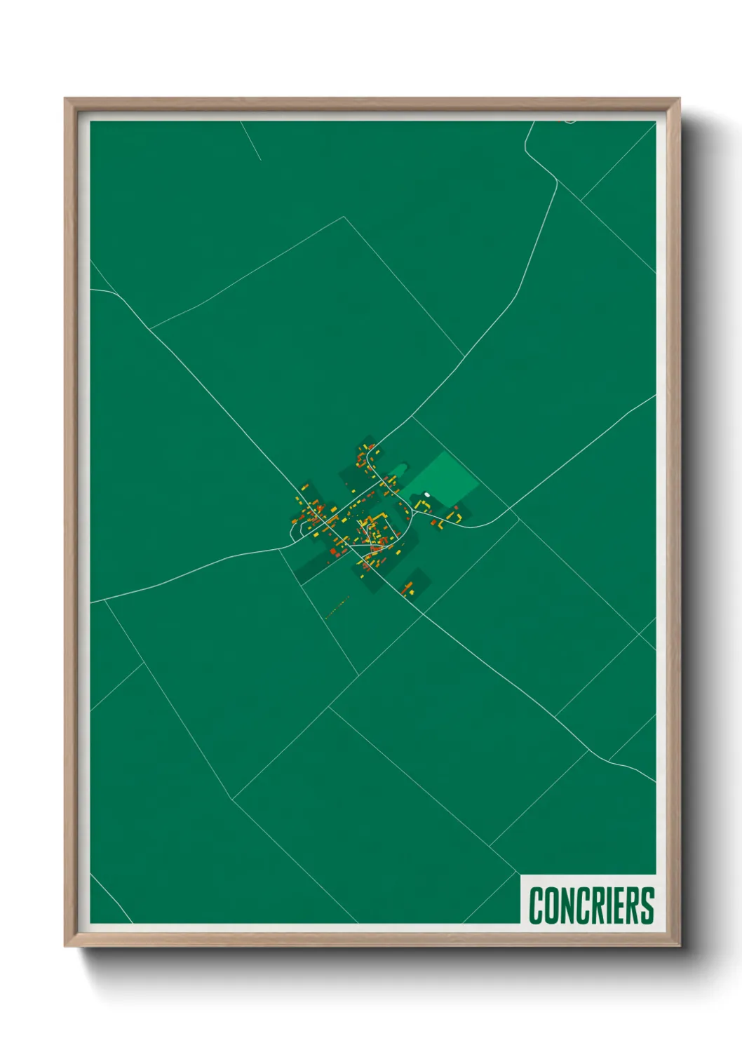 Une affiche de carte sur Concriers