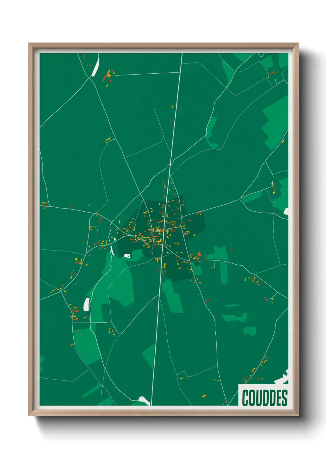 Une affiche de carte sur Couddes