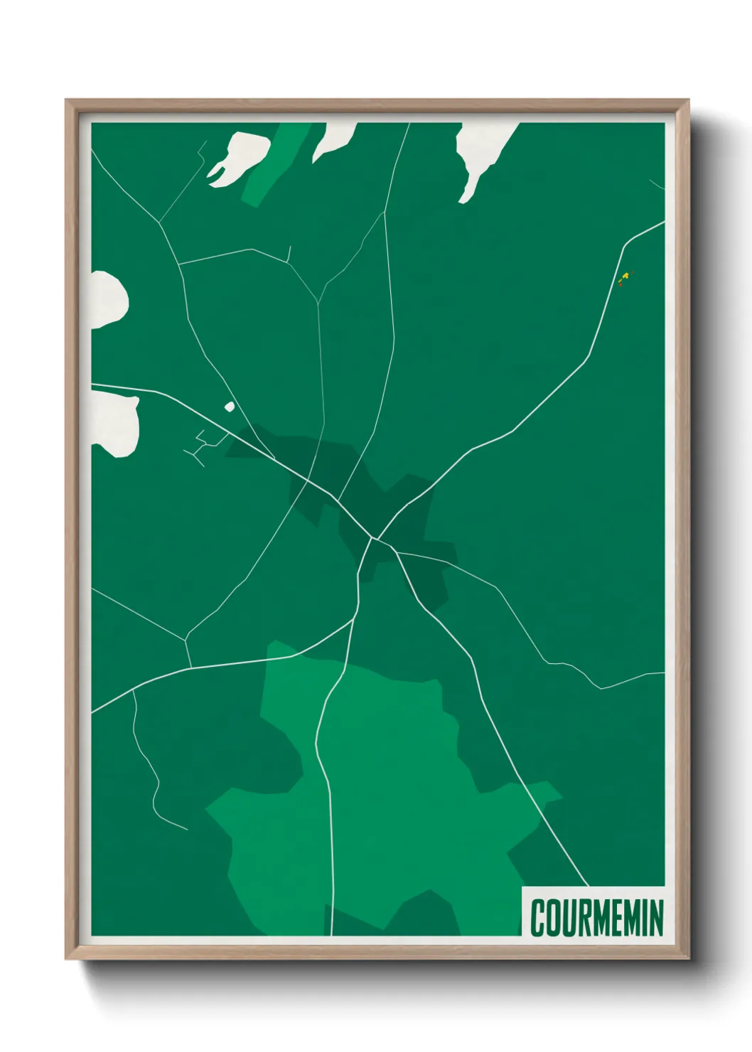 Une affiche de carte sur Courmemin