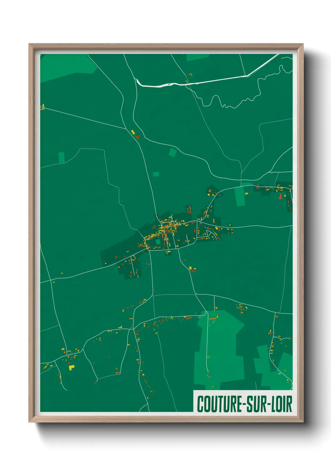 Une affiche de carte sur Couture-sur-Loir