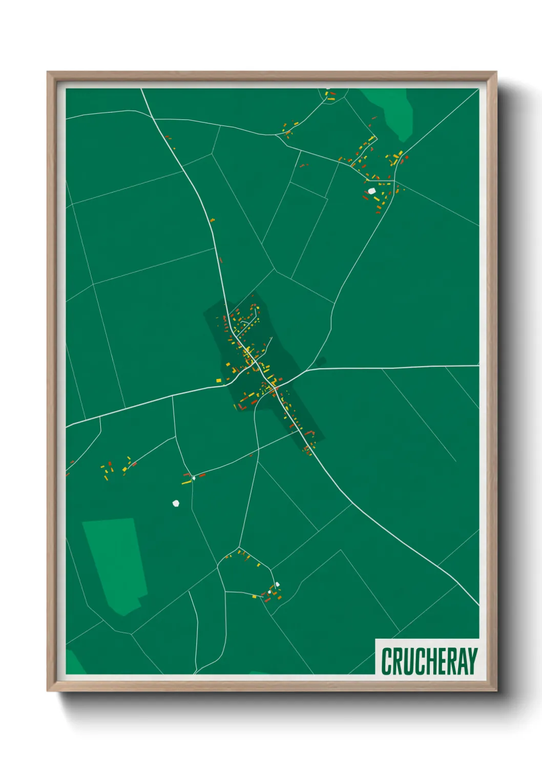 Une affiche de carte sur Crucheray