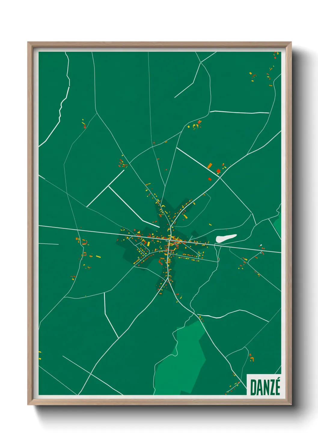 Une affiche de carte sur Danzé