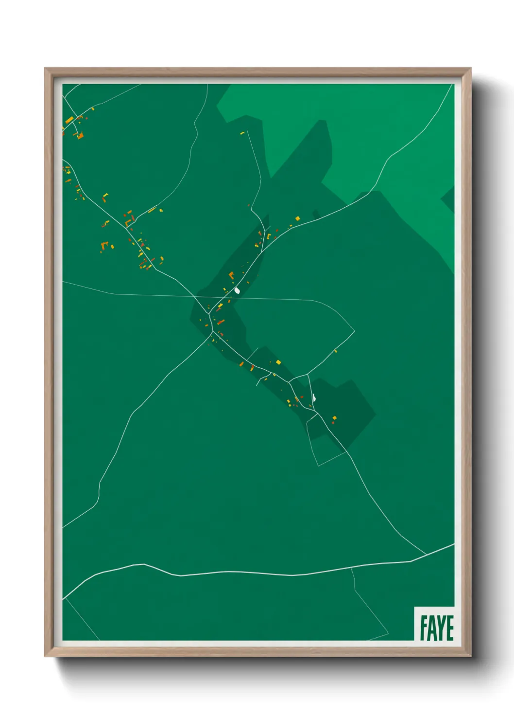 Une affiche de carte sur Faye