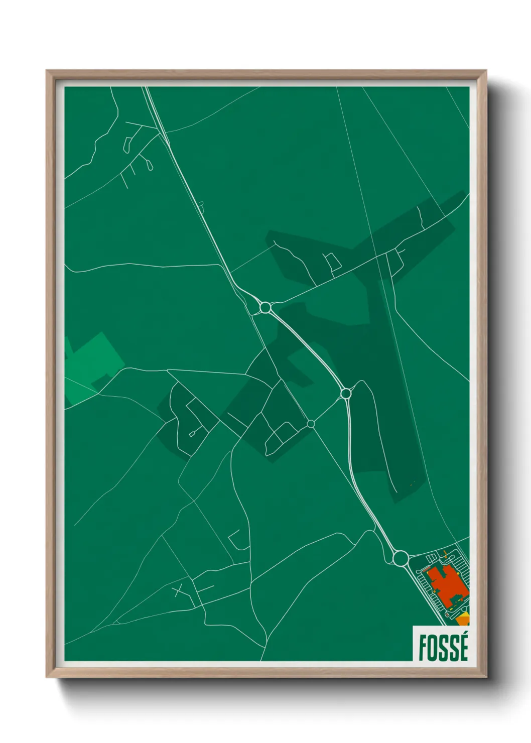 Une affiche de carte sur Fossé