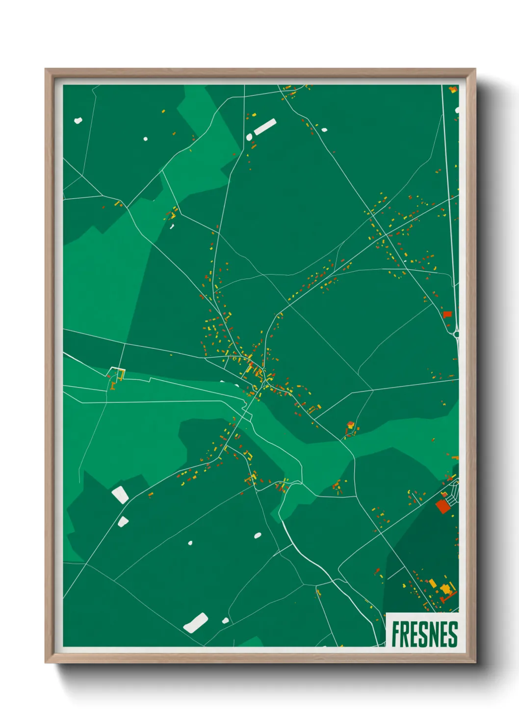 Une affiche de carte sur Fresnes