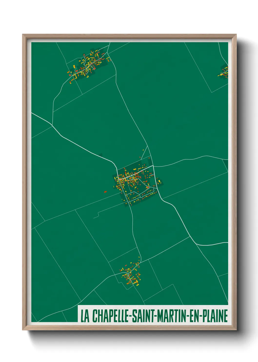 Une affiche de carte sur La Chapelle-Saint-Martin-en-Plaine