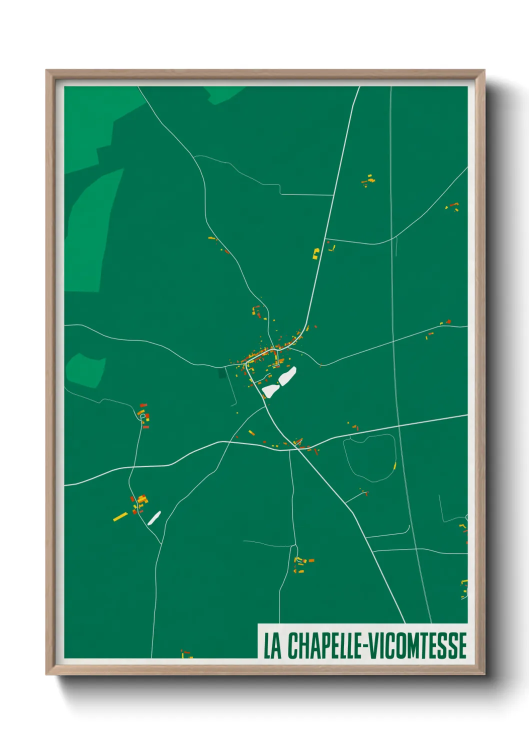 Une affiche de carte sur La Chapelle-Vicomtesse