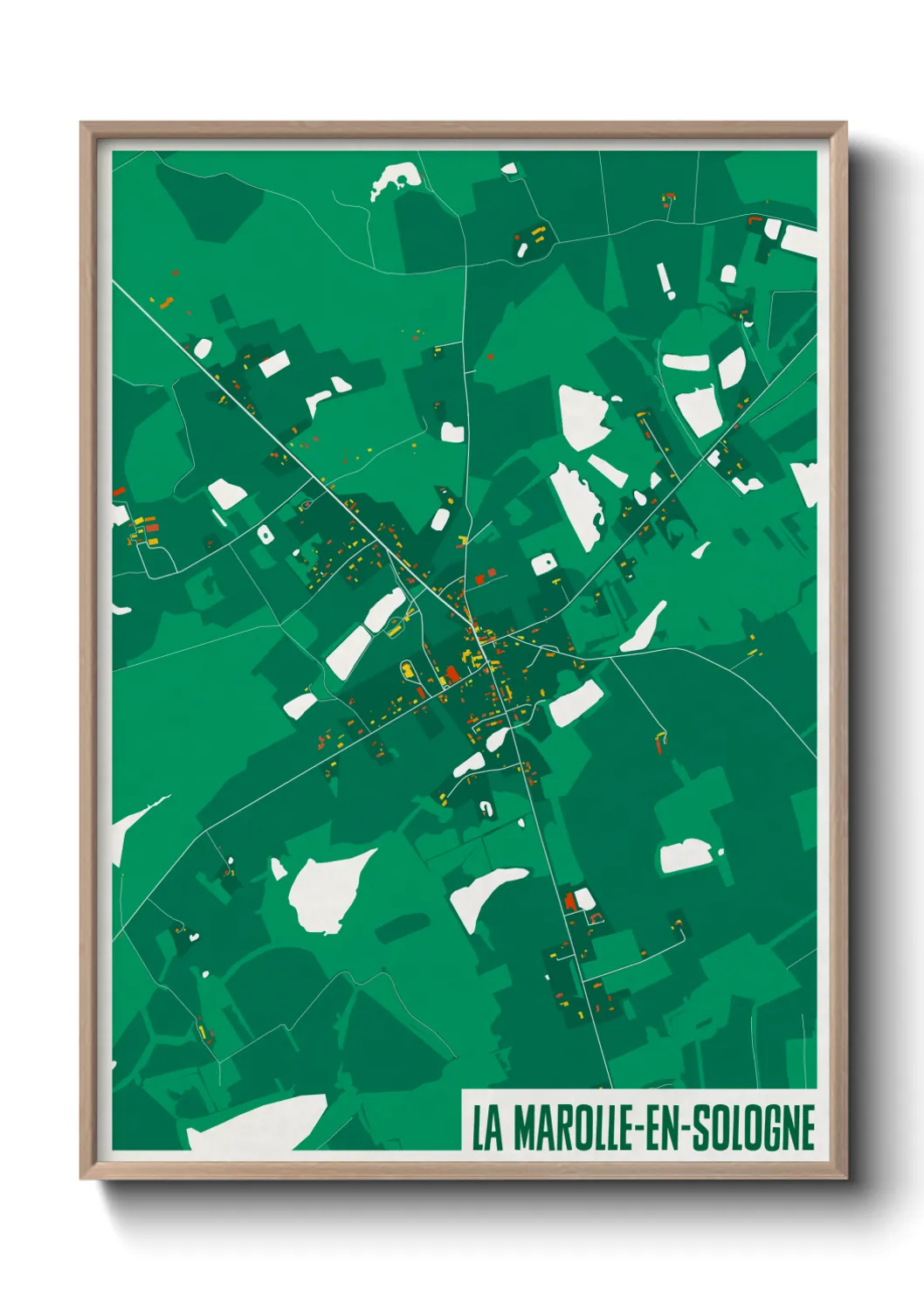 Une affiche de carte sur La Marolle-en-Sologne