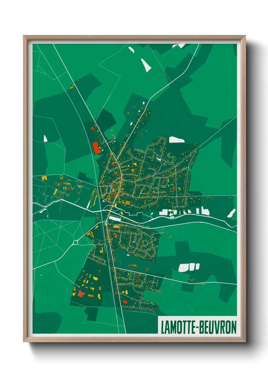 Une affiche de carte sur Lamotte-Beuvron