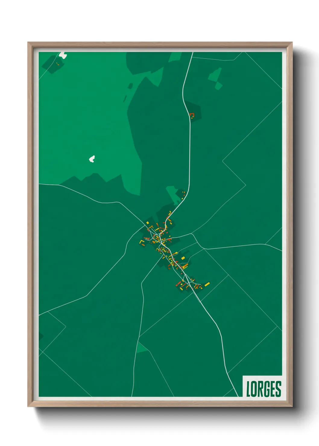 Une affiche de carte sur Lorges