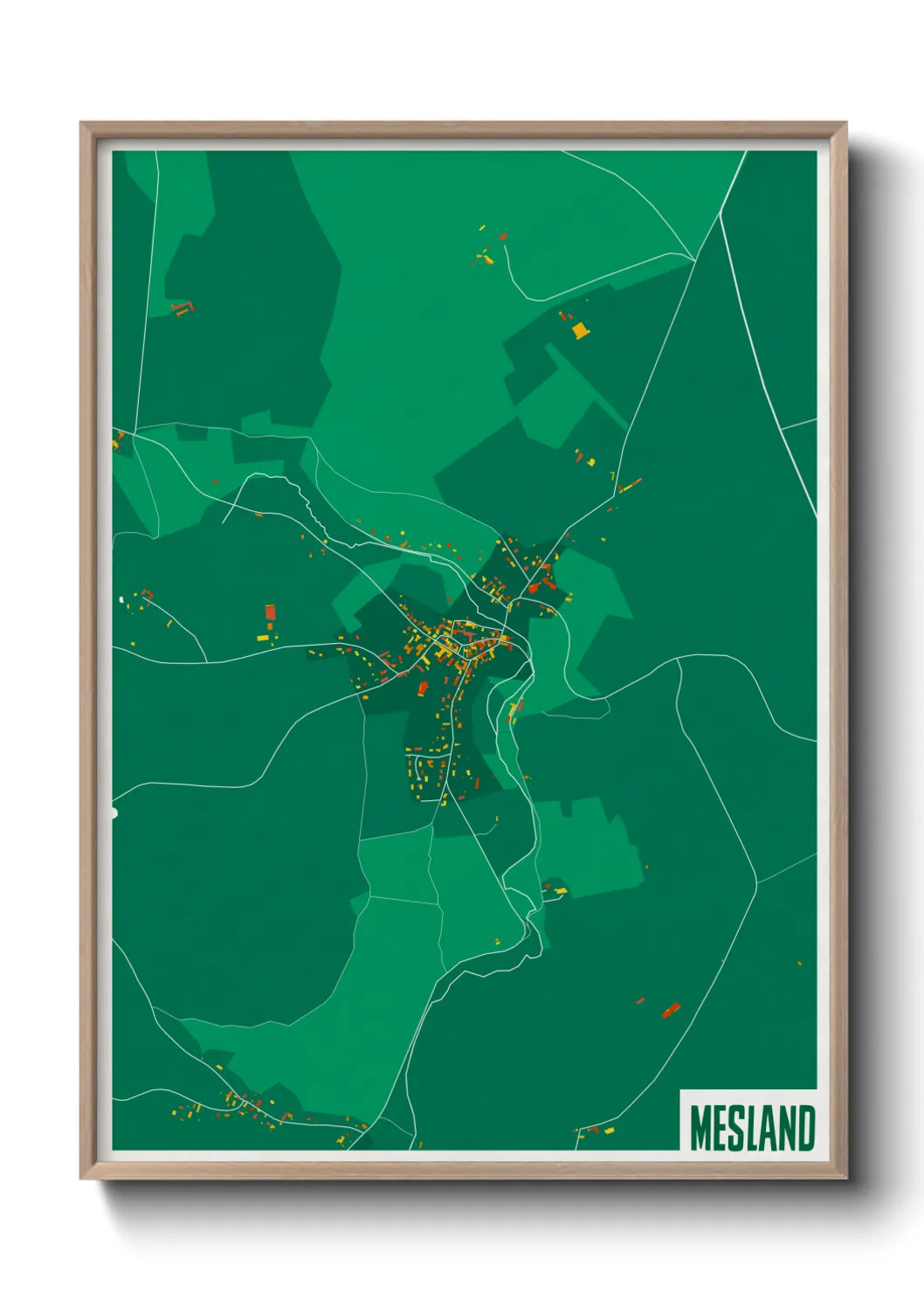 Une affiche de carte sur Mesland