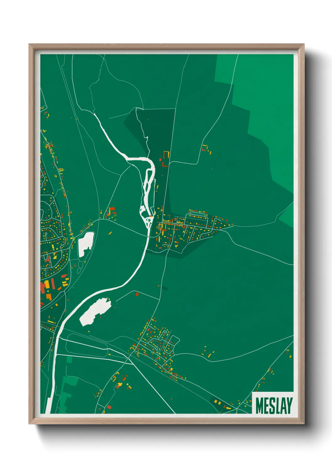 Une affiche de carte sur Meslay