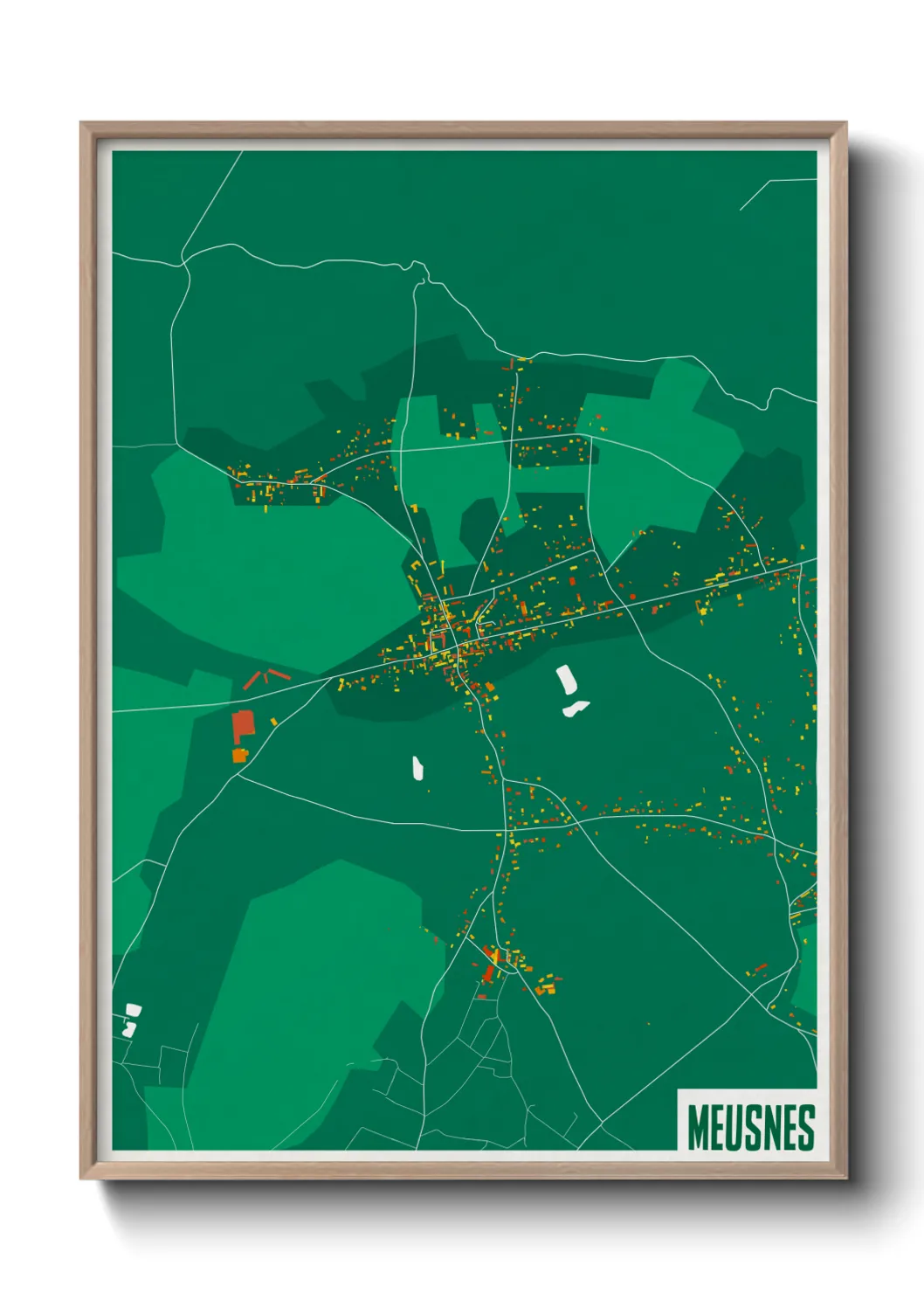 Une affiche de carte sur Meusnes