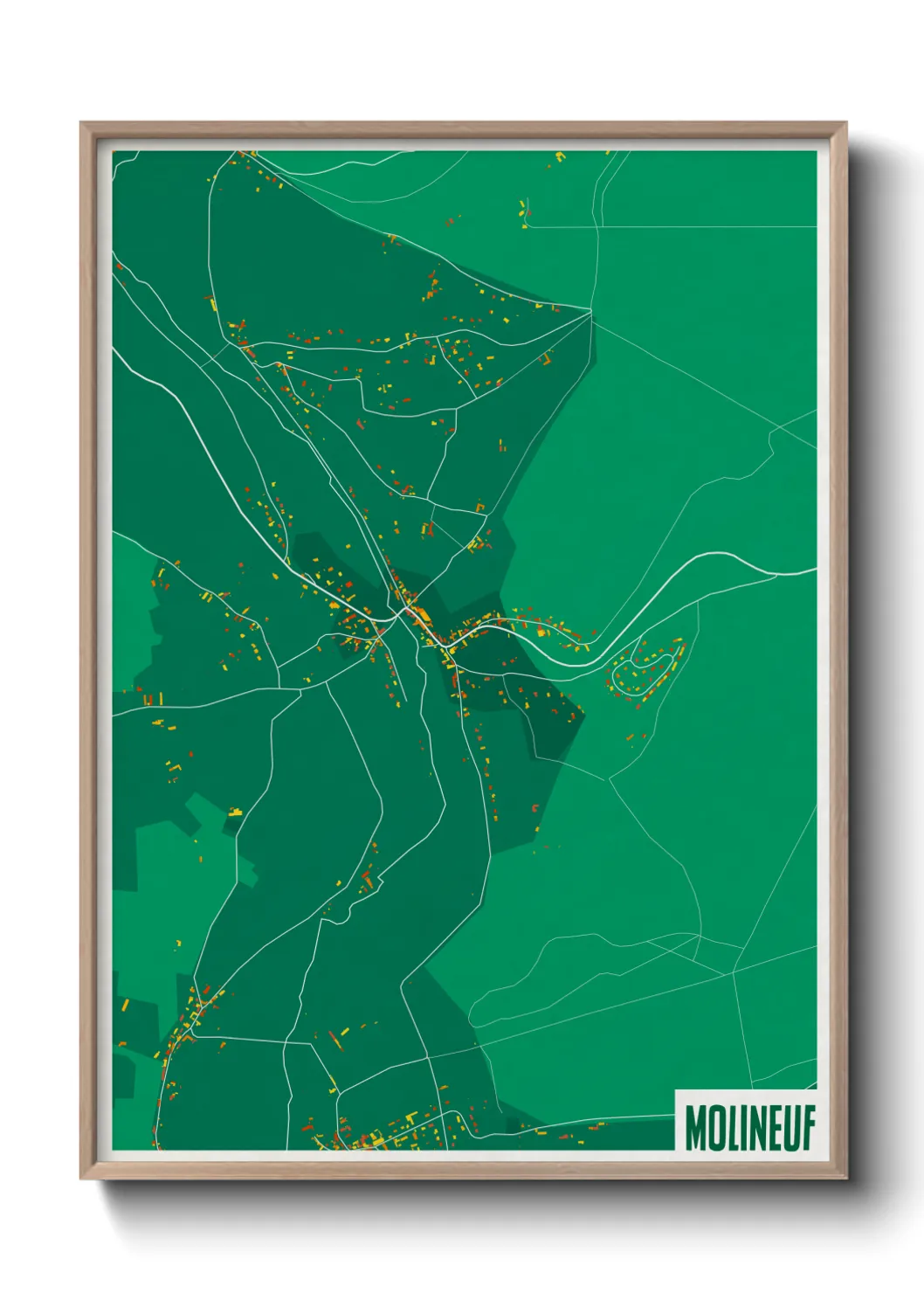 Une affiche de carte sur Molineuf