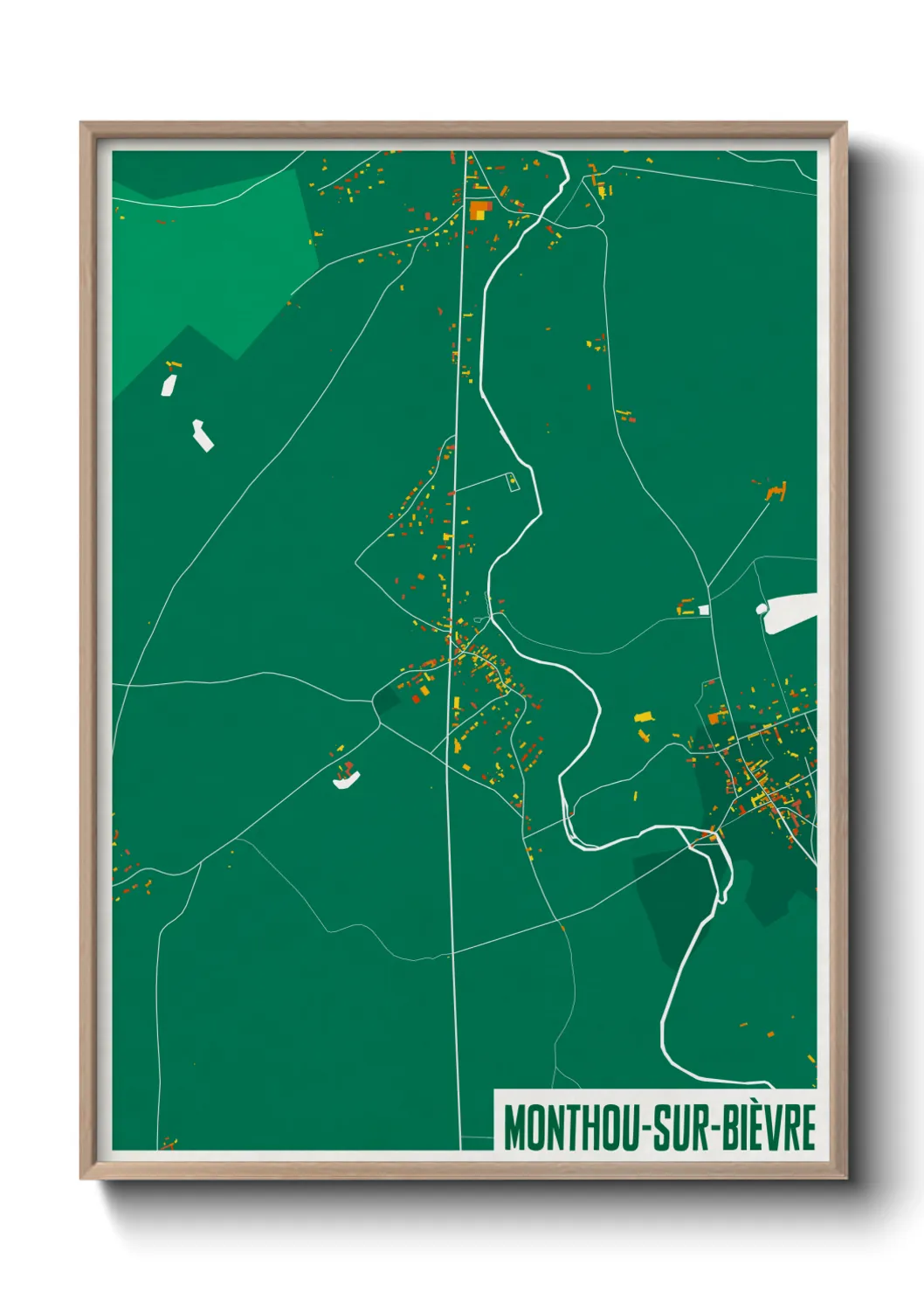 Une affiche de carte sur Monthou-sur-Bièvre